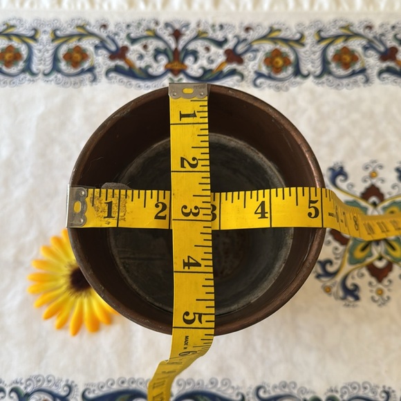 🌺 Pottery Barn; VINTAGE Copper Medium Vase w/ Galvanized Steel Waterproof Lining - Picture 8 of 9